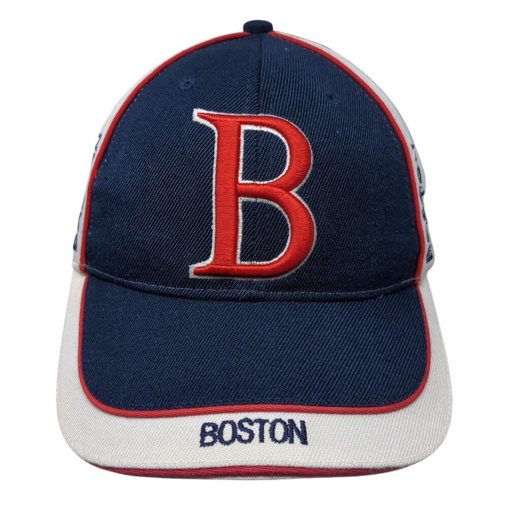 Boston Strapback Baseball Cap Blue OSAdjustable Embroidered Bay State Apparel